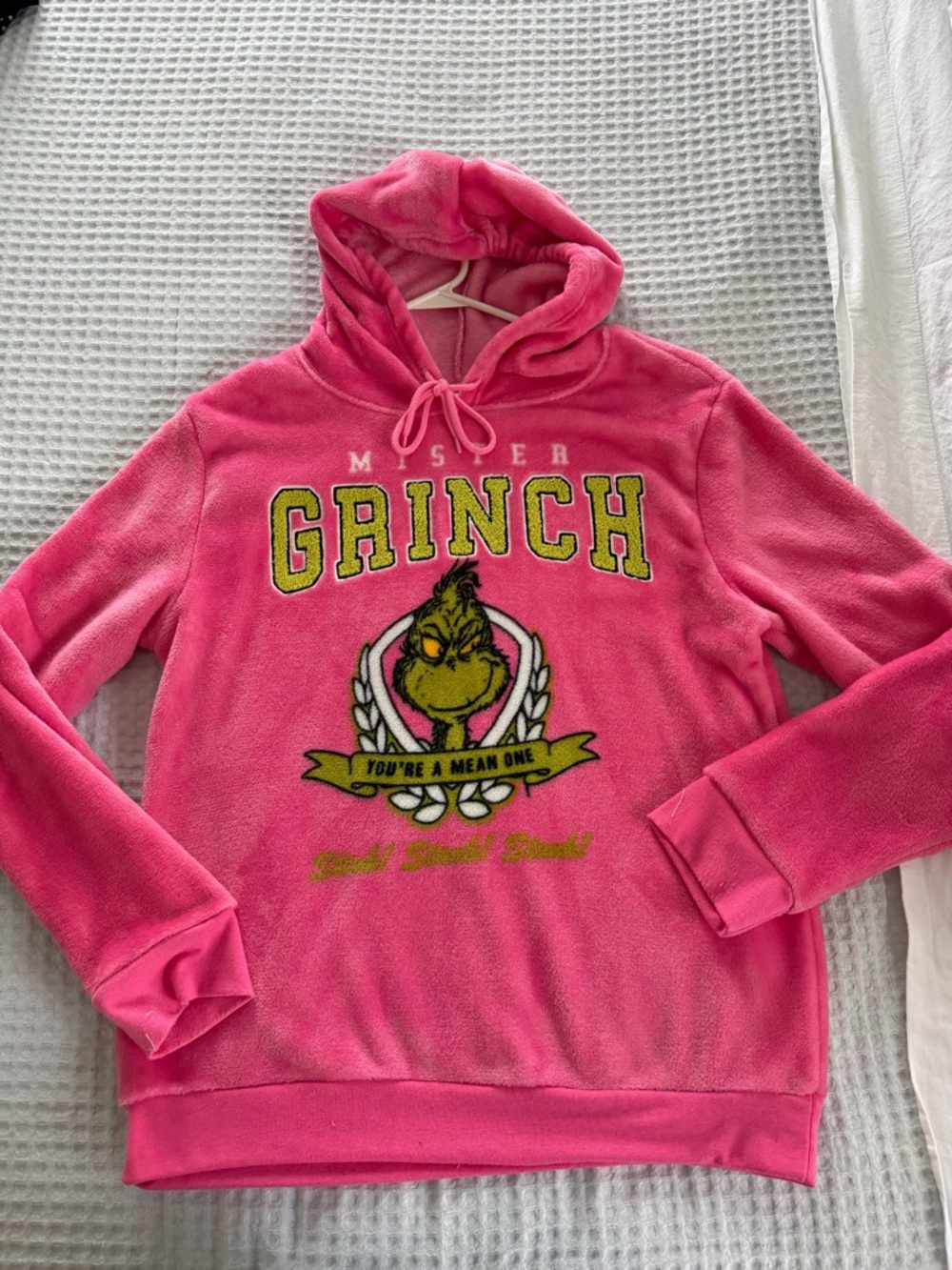 The Grinch Pink Graphic Hooded Sweatshirt size L